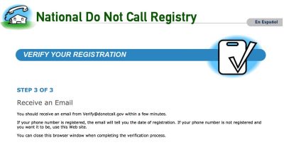 National Do Not Call Registryやり方