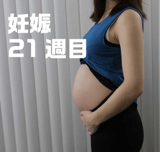 妊娠6ヶ月、21週目のお腹の写真