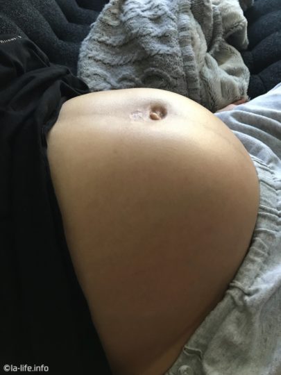 妊娠7ヶ月、24週目のお腹の写真